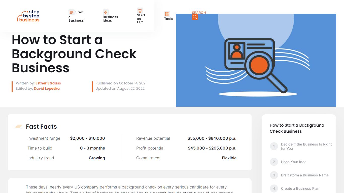 How to Start a Background Check Business